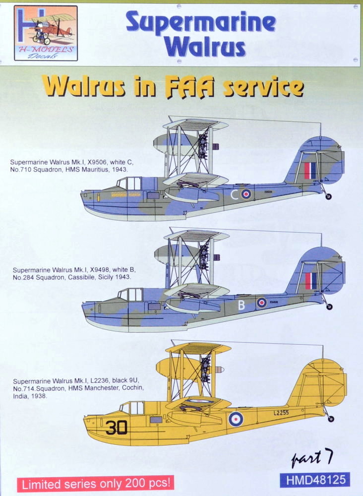 1/48 Decals Superm. Walrus Mk.I FAA Service Pt.7