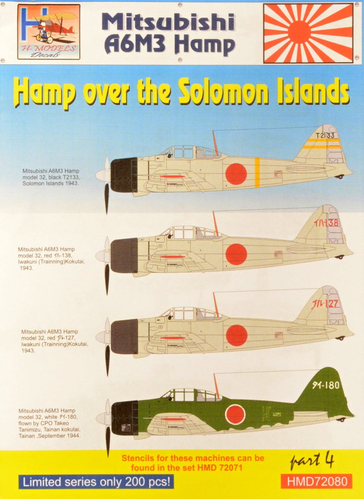 1/72 Decals Mitsub.A6M3 Hamp over Solomon Islands