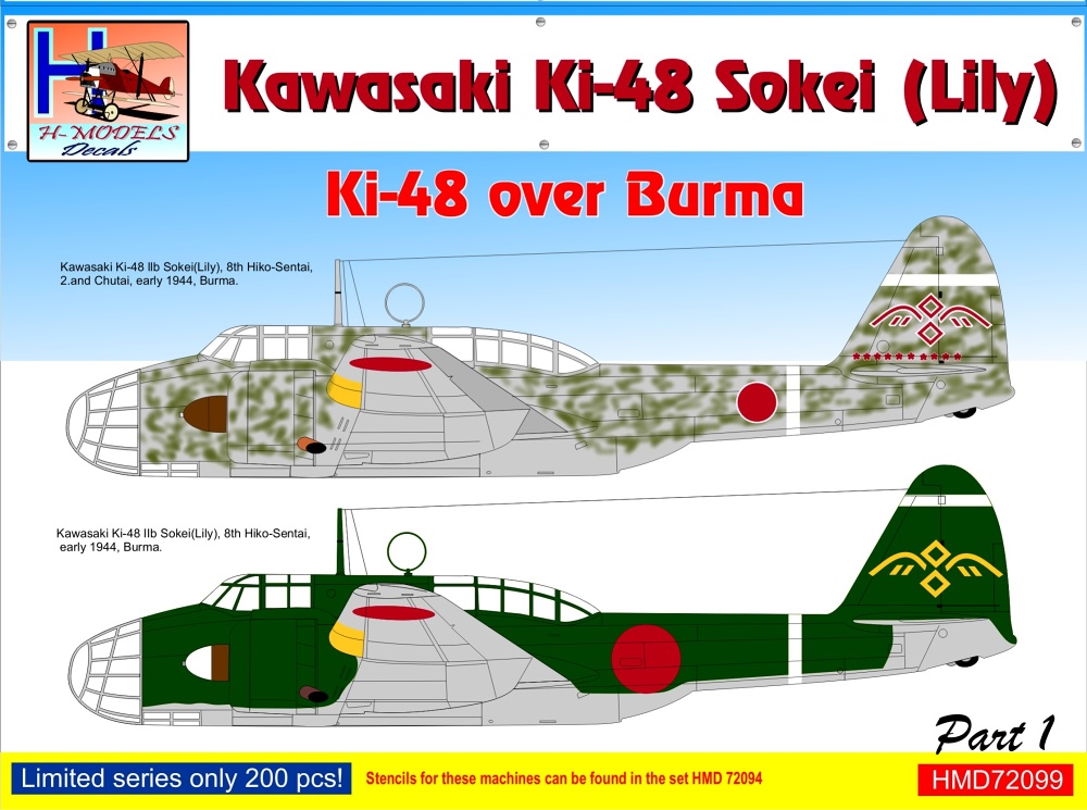 1/72 Decals Ki-48 Sokei (Lily) over Burma Part 1