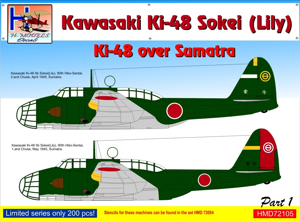 1/72 Decals Ki-48 Sokei (Lily) over Sumatra Part 1