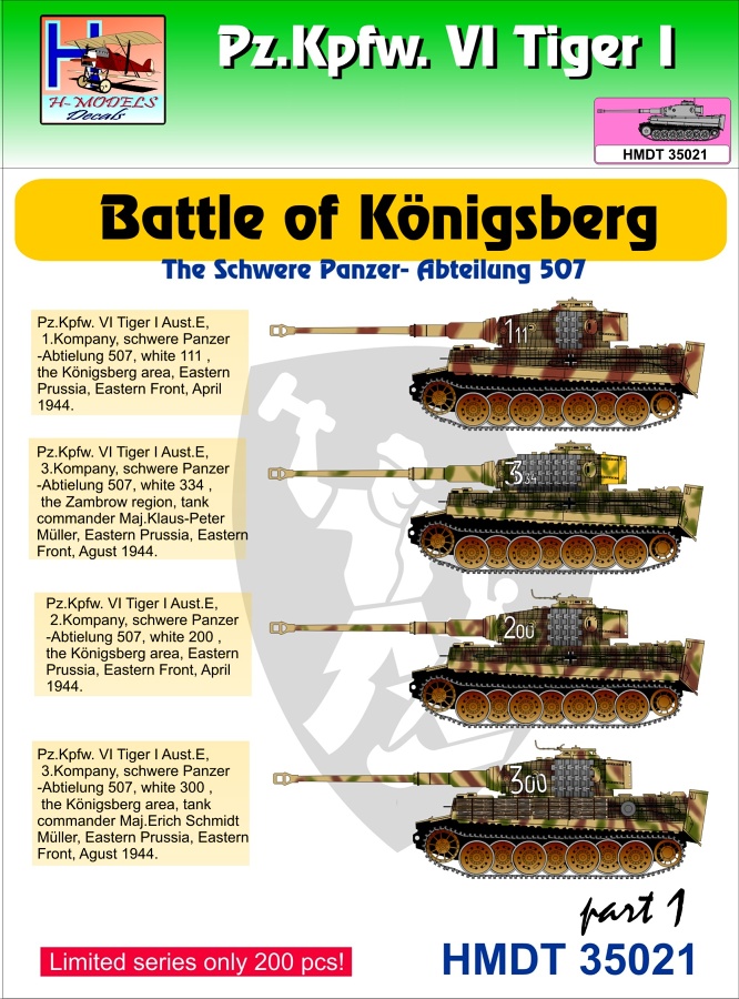 1/35 Decals Pz.Kpfw.VI Tiger I Battle Königsberg 1