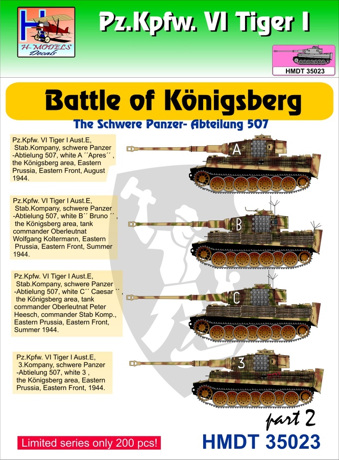 1/35 Decals Pz.Kpfw.VI Tiger I Battle Königsberg 2