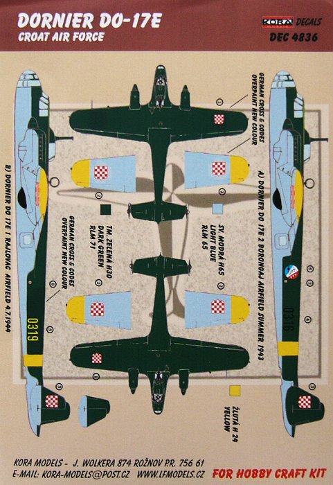 Modelimex Online Shop 1 48 Decals Dornier Do 17e Croatian Af Your Favourite Model Shop