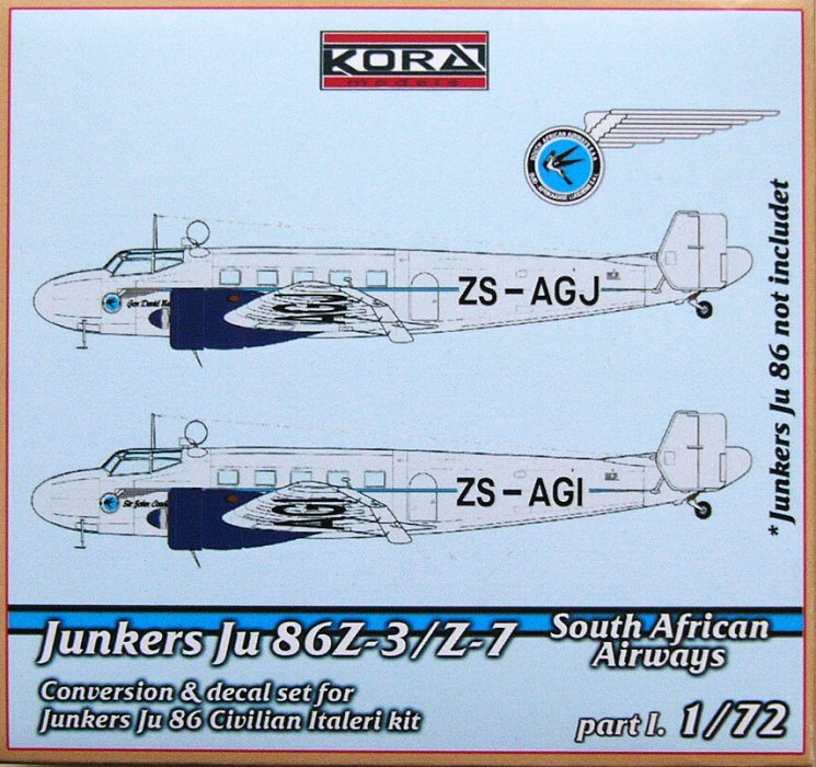 1/72 Ju 86Z-3/Z-7 South African Airways - Conv.Set