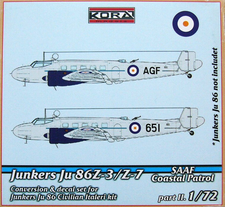 1/72 Ju 86Z-3/Z-7 SAAF Coastal Patrol - Conv.Set