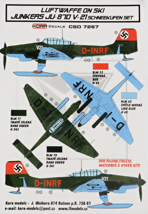 1/72 Ju-87D (V-21) Ski - Conversion set & decal