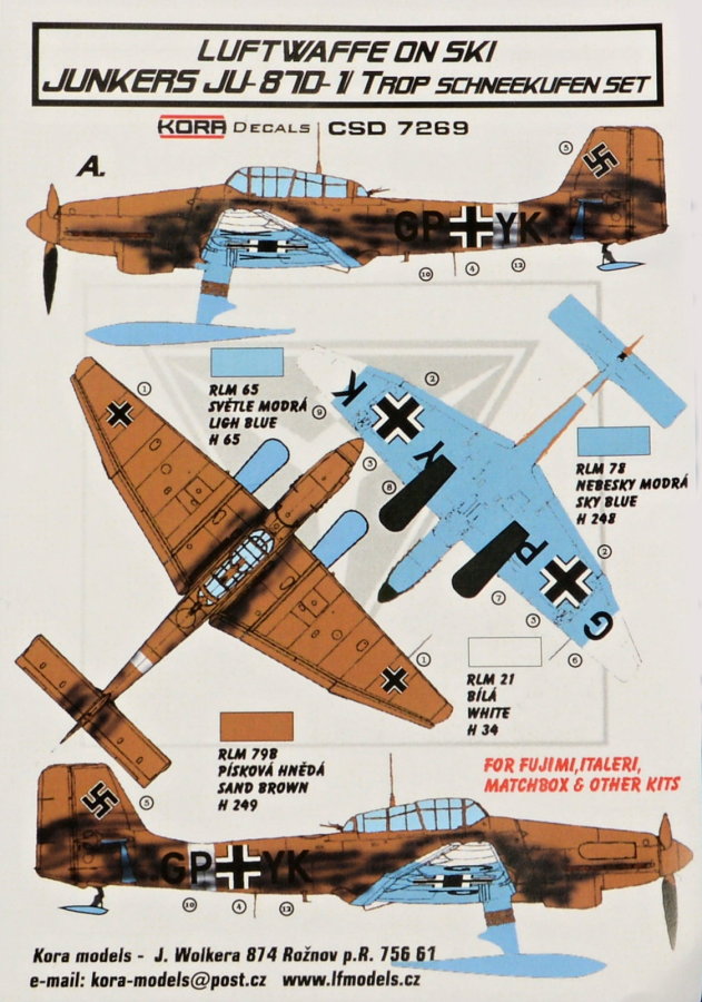 1/72 Ju-87D-1/Trop Ski - Conversion set & decal