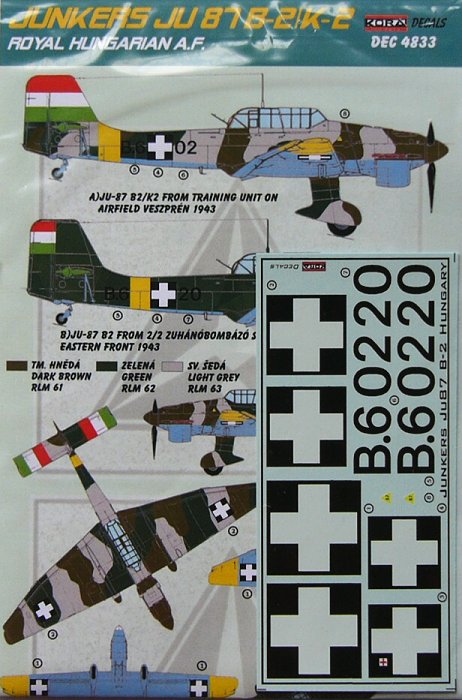 1/48 Decals Ju 87B-2/K-2 (Royal Hungarian AF)