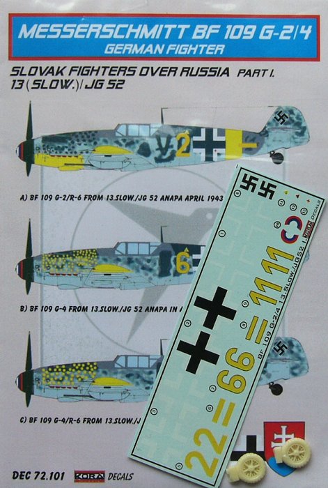 MODELIMEX Online Shop | 1/72 Decals Bf 109 G-2/4 (13 Slow./JG52) Part 1 ...