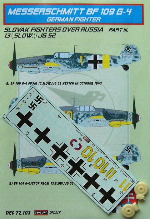 1/72 Decals Bf 109 G-4 (13 Slow./JG52) Part 3