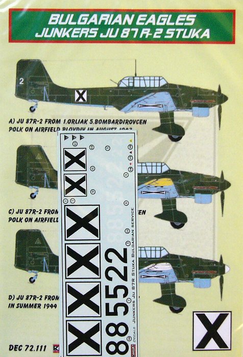 1/72 Decals Ju 87 R-2 Stuka (Bulgarian Service)