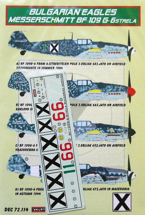 1/72 Decals Bf 109G-6 Strela (Bulgarian Service)