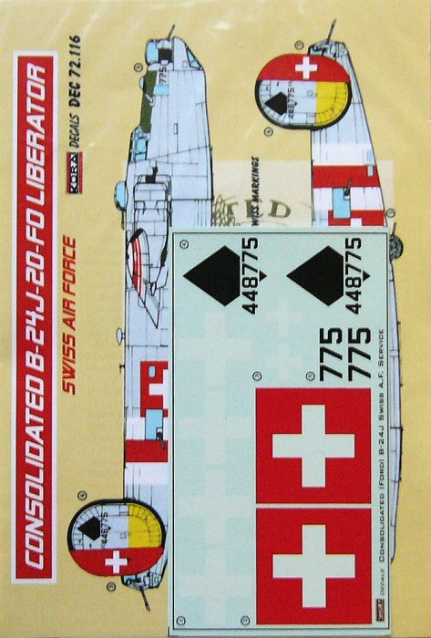 1/72 Decals B-24J-20-FO Liberator (Swiss AF)