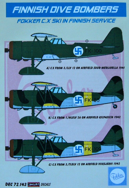 1/72 Decals Fokker C.X ski (Finnish Service)