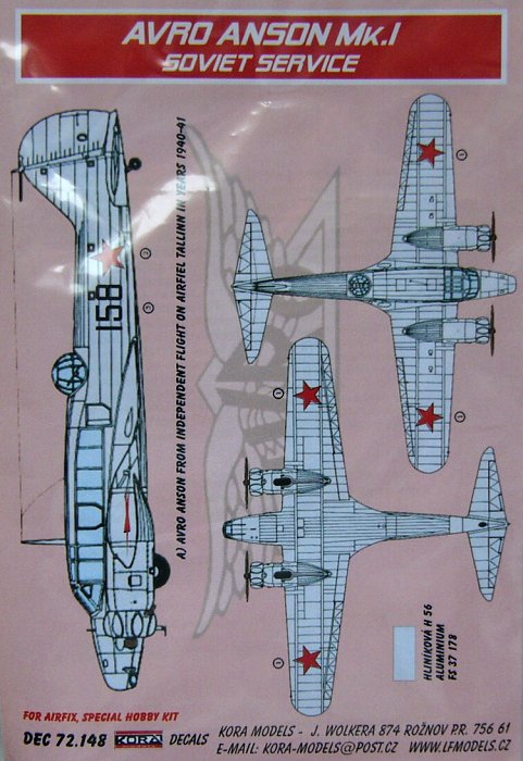 1/72 Decals Avro Anson Mk.I (Soviet Service)