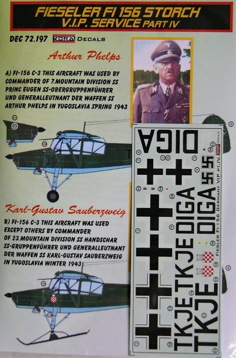 1/72 Decals Fi-156 Storch VIP service - Part IV.