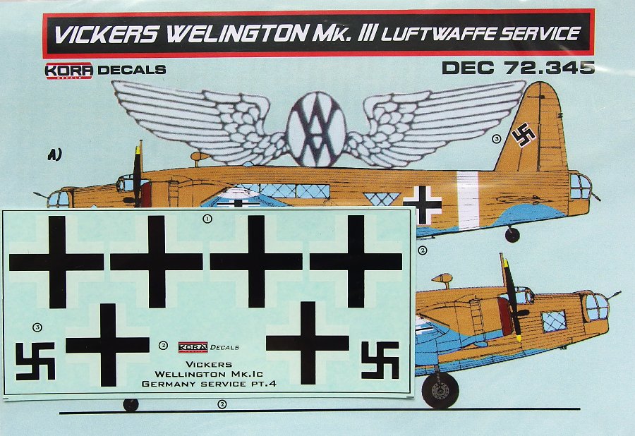 1/72 Decals V.Wellington Mk.III Luftwaffe Service