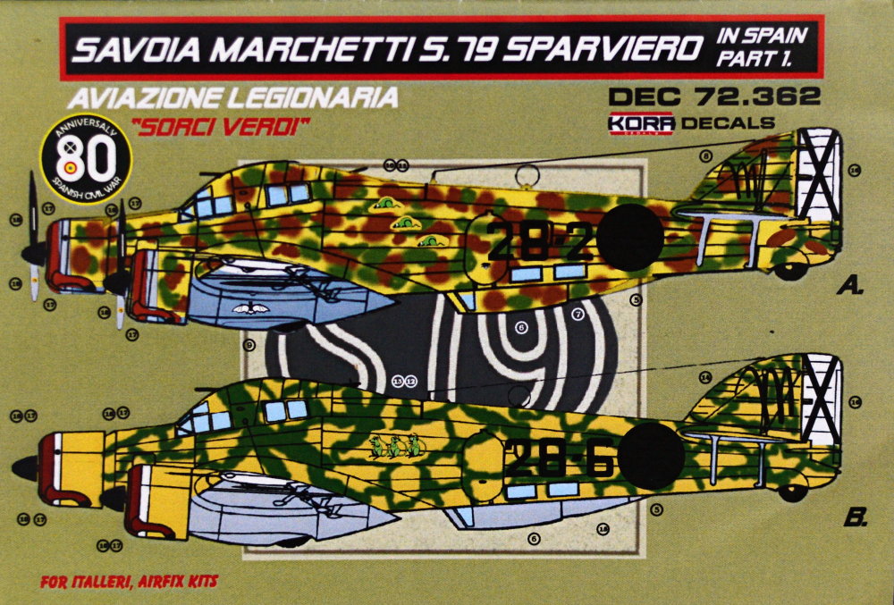 1/72 Decals SM.79 Sparviero in Spain Vol.1