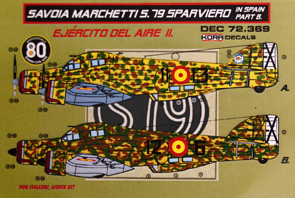 1/72 Decals SM.79 Sparviero in Spain Vol.8