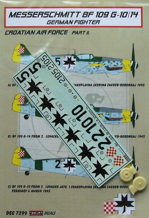 1/72 Decals Bf 109 G-10/14 (Croatian A.F.) Part 2