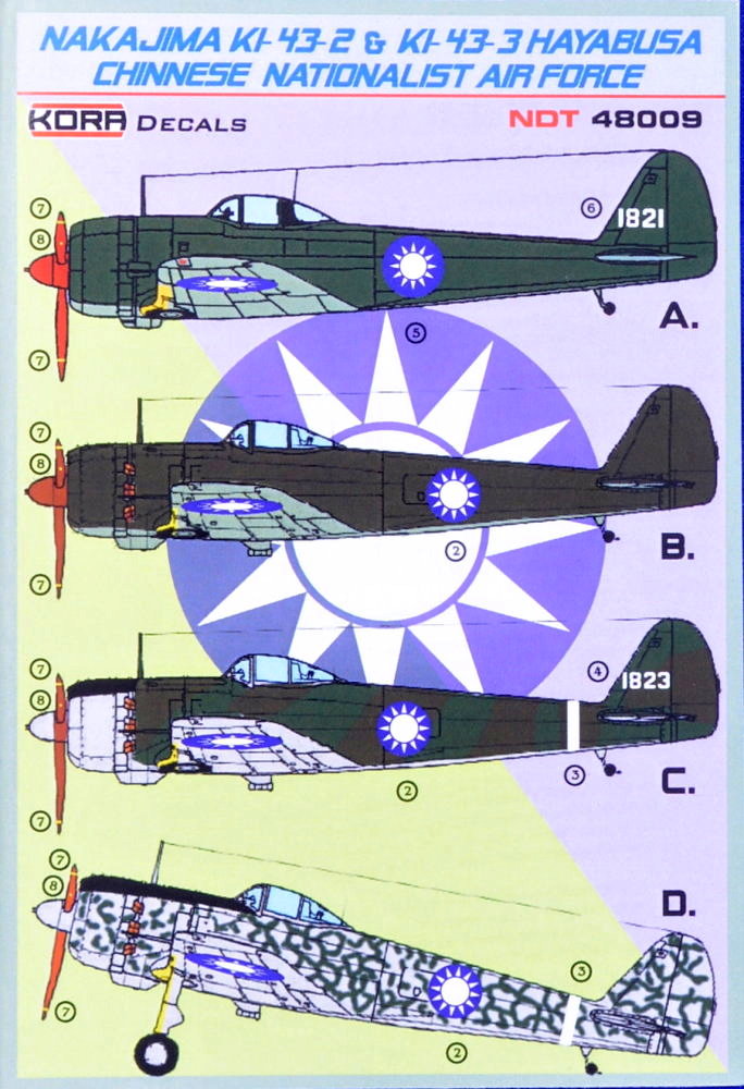 1/48 Decals Nakajima Ki-43-2/3 Chinese Nation. AF