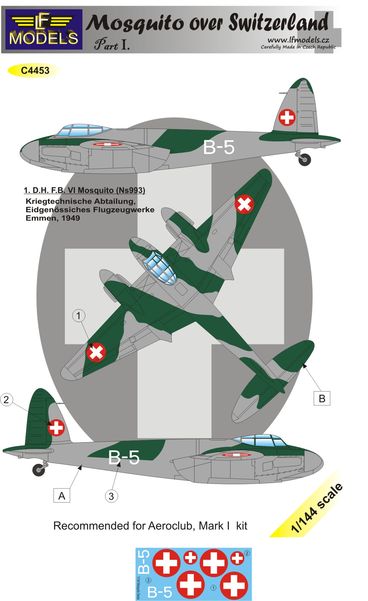 1/144 Decals Mosquito over Switzerland part 1