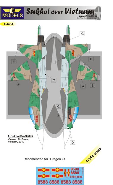 1/144 Decals Sukhoi Su-30 MK2 over Vietnam