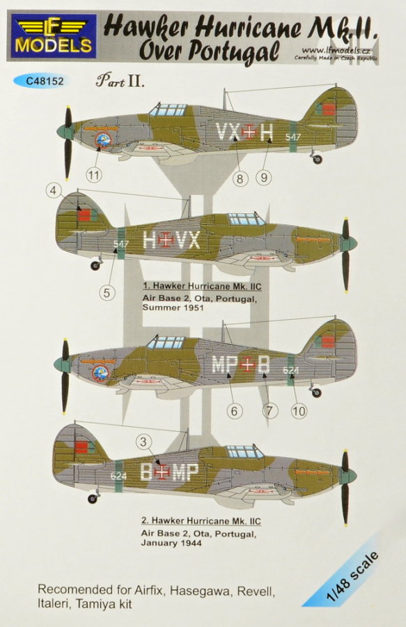 1/48 Decals H.Hurricane Mk.II over Portugal Pt. II