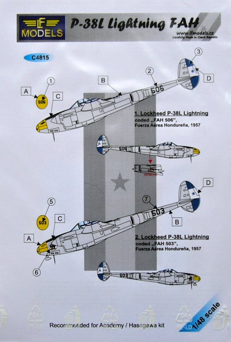 1/48 Decals P-38L Lightning FAH  (ACAD/HAS)