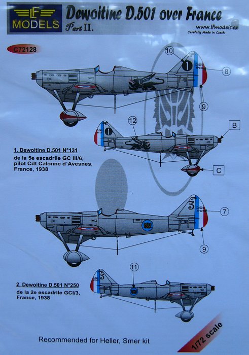 1/72 Decals D.501 over France - Part 2 (SMER/HELL)