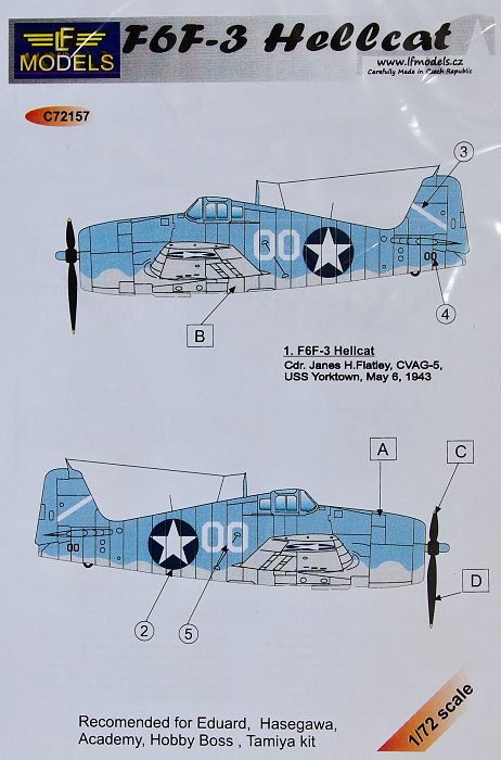 1/72 Decals F6F-3 Hellcat
