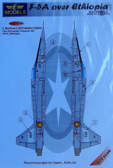 1/72 Decals Northrop F-5A over Ethiopia (ITA/AIRF)