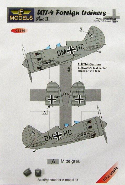 1/72 Decals for UTI-4 trainer (Germany)