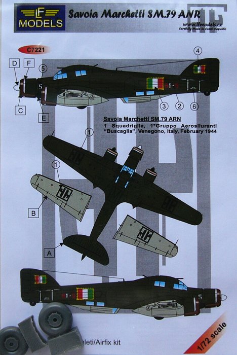 1/72 Decals for S.M 79 ANR  (AIRF)