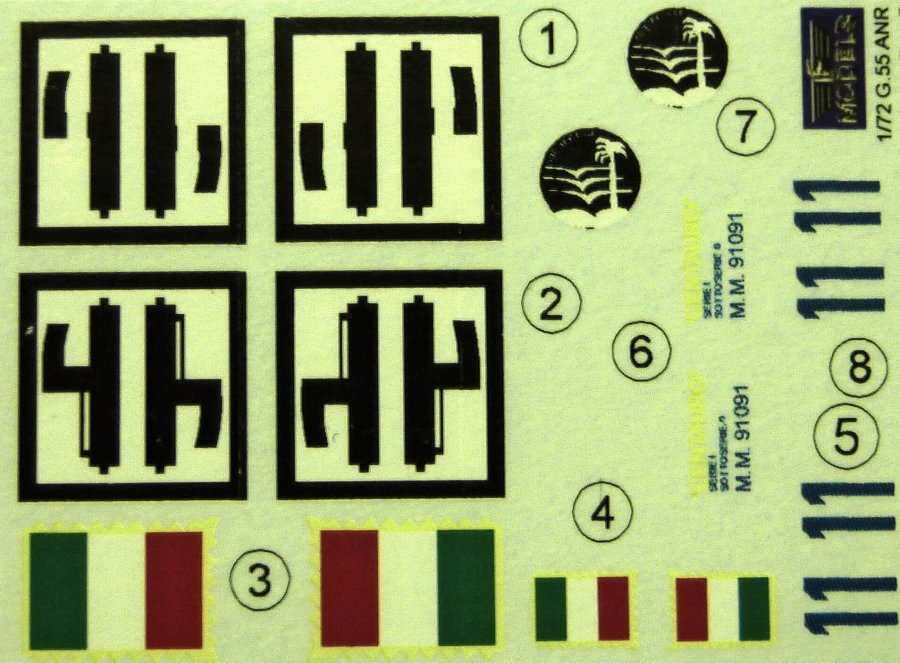 1/72 Decals for Fiat G.55 ANR Part I.