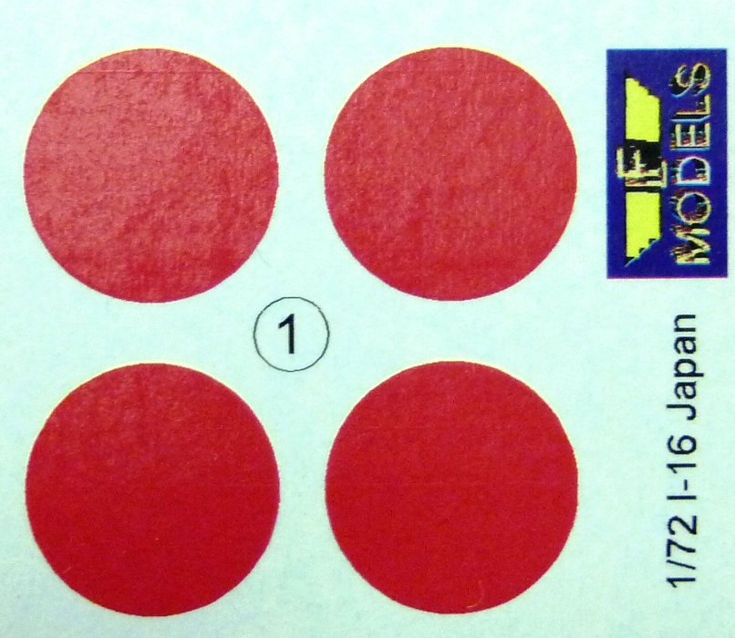 1/72 Decals for I-16 type 10 Rata (over Japan)