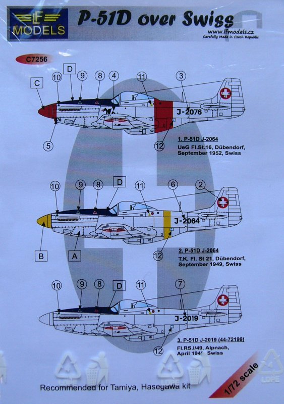 1/72 Decals P-51D over Swiss