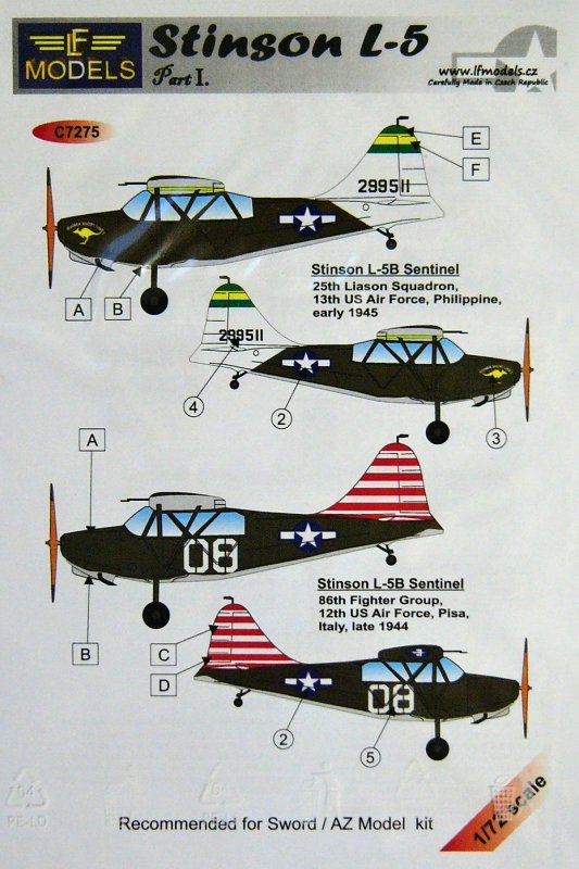 1/72 Decals Stinson L-5 USAF Part I. (AZ)