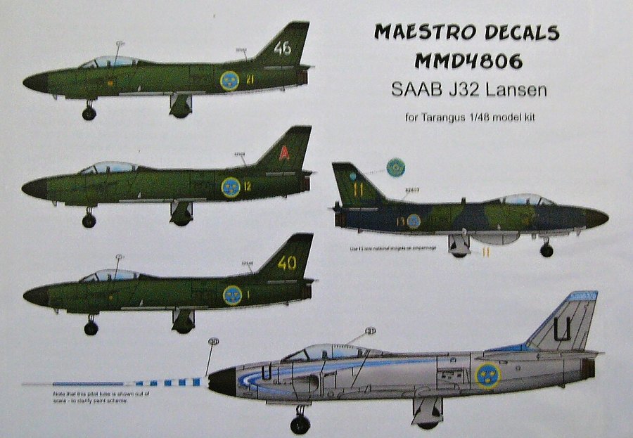 1/48 SAAB J32 Lansen (decals )