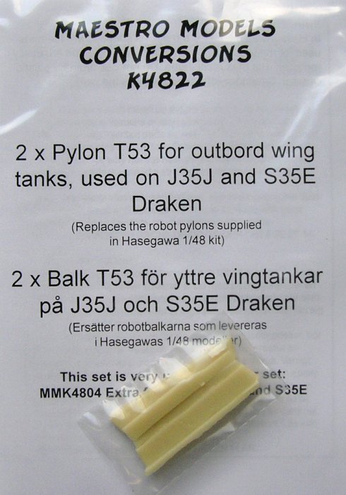 1/48 Pylon T53 for S35E & J35J outboard tanks