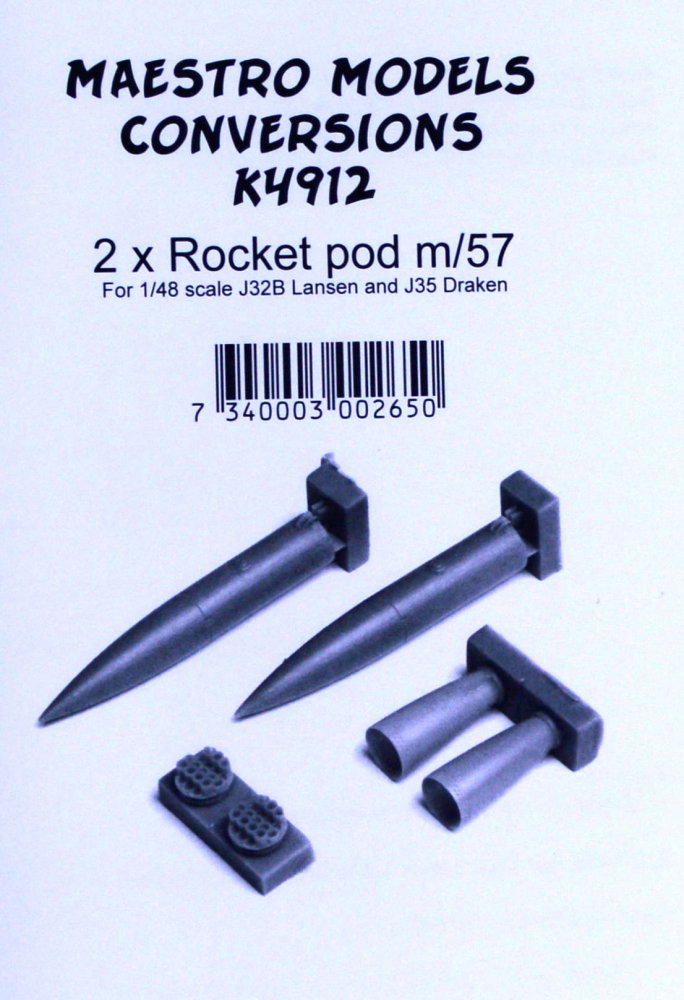 1/48 Rocket pod m/57 for J32B Lansen (2 pcs.)