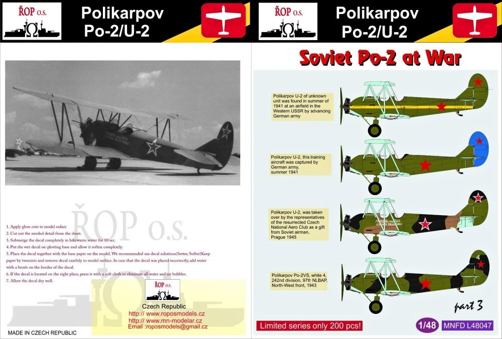 1/48 Decals Polikarpov Po-2/U-2 At War part 3