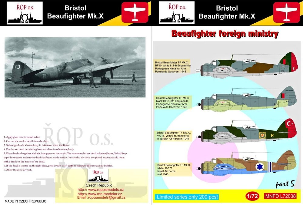 MODELIMEX Online Shop | 1/72 Decals Br.Beaufighter Mk.X For.ministry pt ...