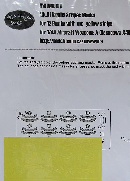 1/48 Mask Mk.81 Bombs Stripes 'one yellow stripe'