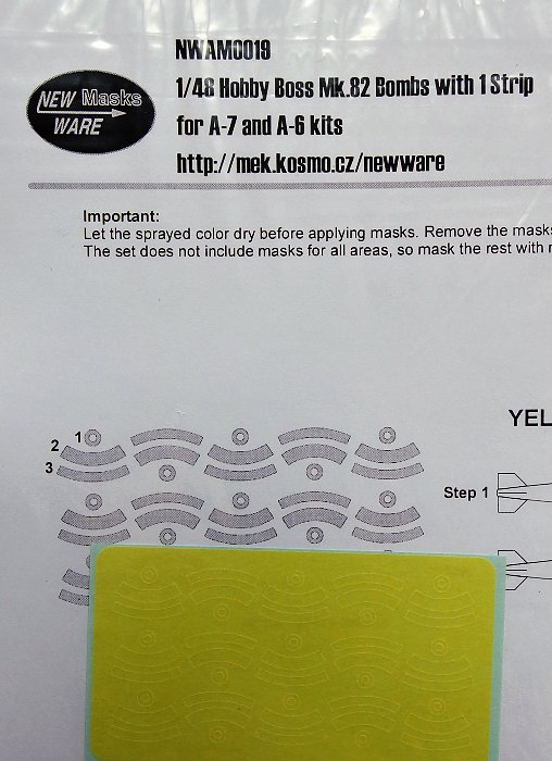 1/48 Mask Mk.82 Bombs w/ one strip for A-7/A-6