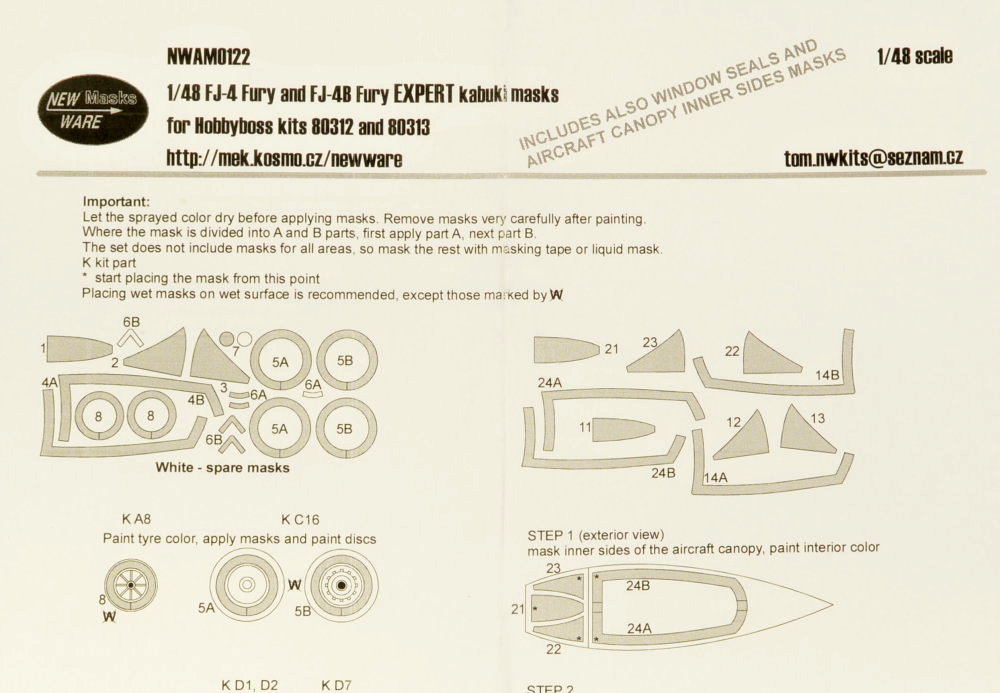 1/48 Mask FJ-4/FJ-4B Fury EXPERT (HOBBYB 80312/3)