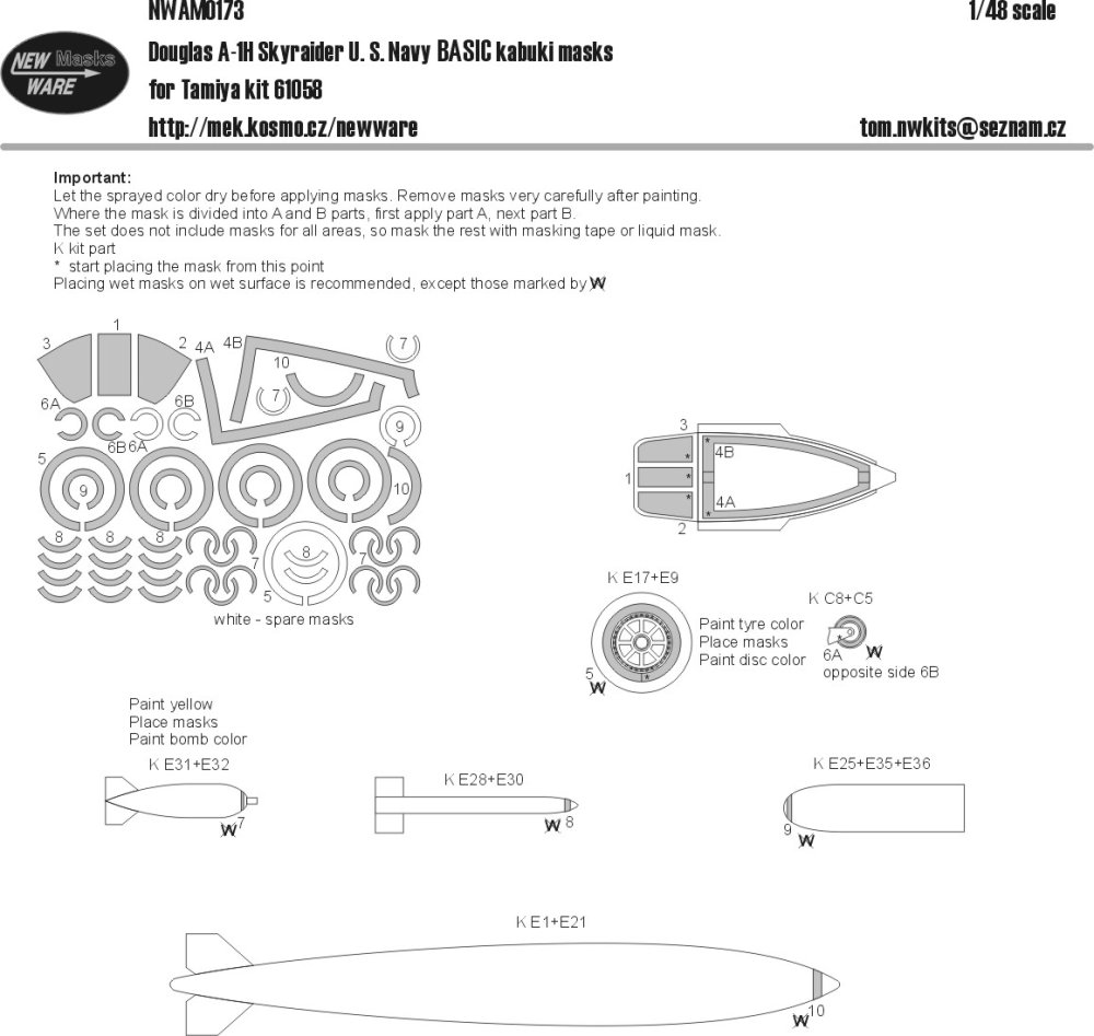 1/48 Mask Douglas A-1H Skyraider BASIC (TAM)