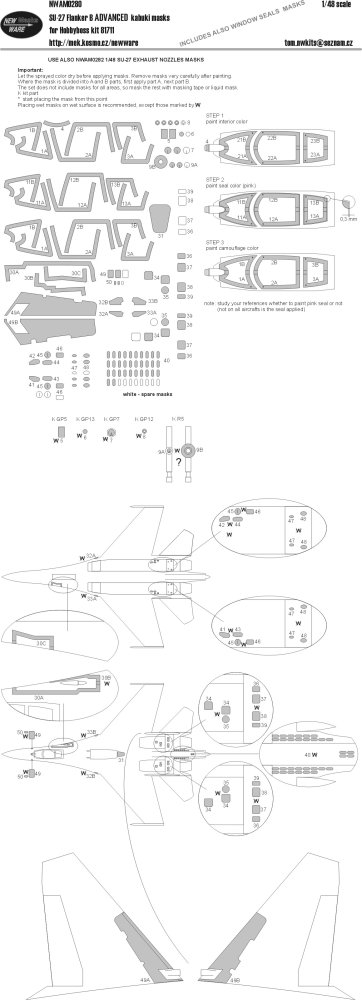 1/48 Mask Su-27 Flanker B ADVANCED (HOBBYB 81711)