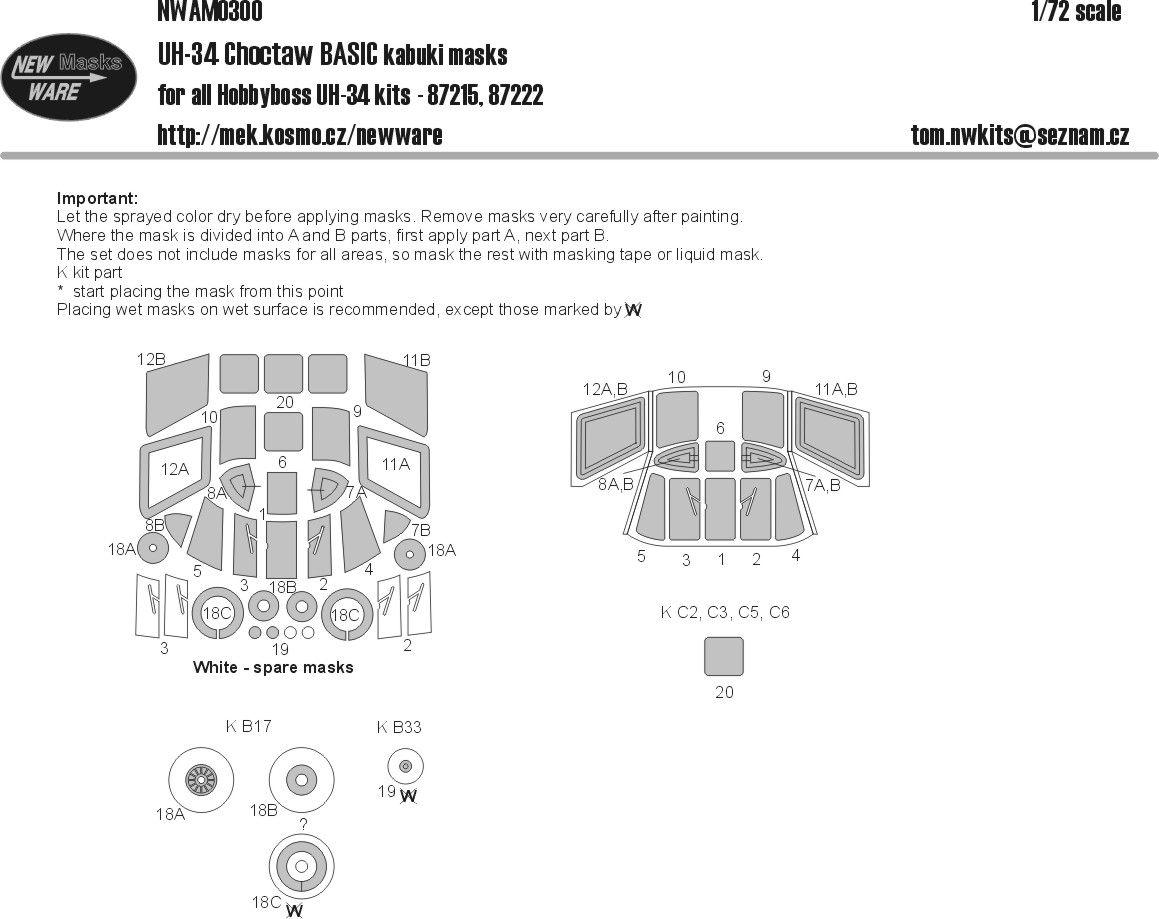 1/72 Mask UH-34 Choctaw BASIC (HOBBYB)