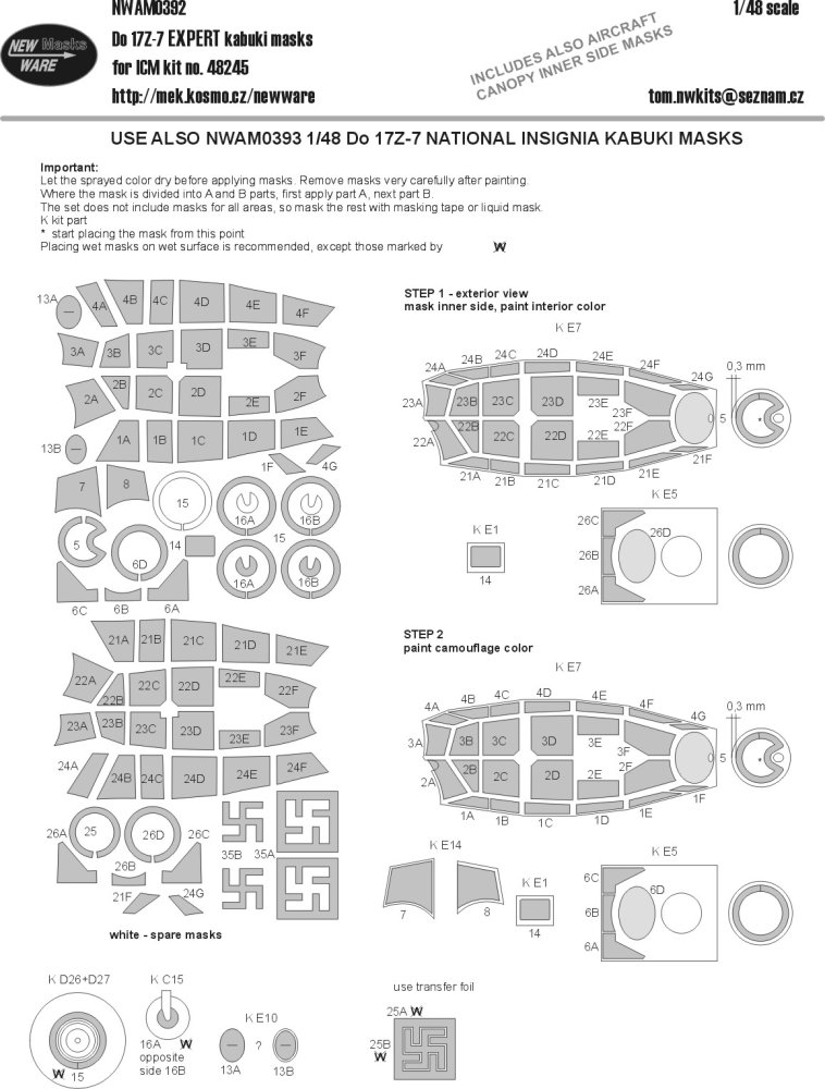 1/48 Mask Dornier Do 17Z-7 EXPERT (ICM 48245)